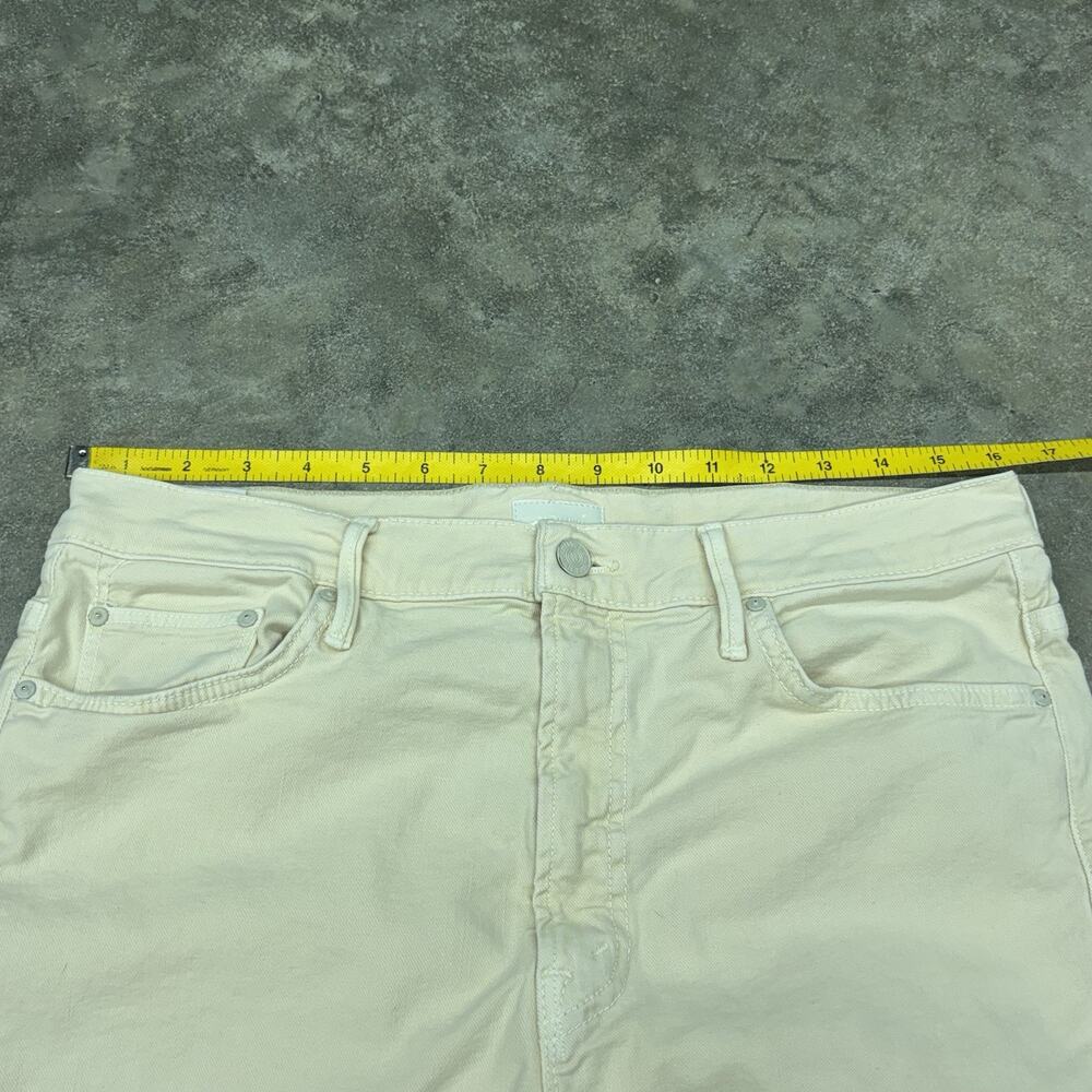 Mother The Iinsider Crop Step Fray Jeans In Chalk Ivory Womens 32 - Picture 10 of 12